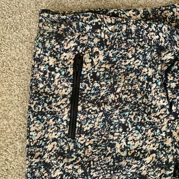 Club Monaco watercolour print trouser with leather detail - Picture 2 of 4